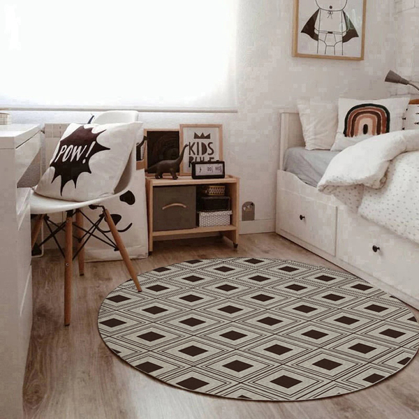 Tapete Geométrico Veneza Redondo Ø135cm Bege/marrom - Antider