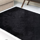 Tapete Grande Pelo Longo Preto Para Sala Ou Quarto Antiderrap