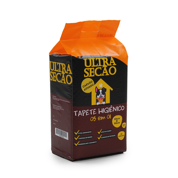 Tapete Higiênico Ultra Secão Great Pets Preto 30un 60x60