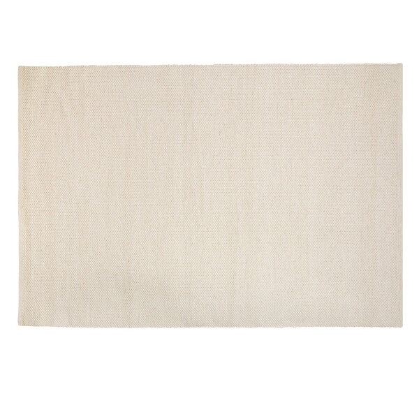 Tapete Indiano Retangular Zeland Lã e Algodão Off White Áreas Internas 2,5x3,5m Edantex