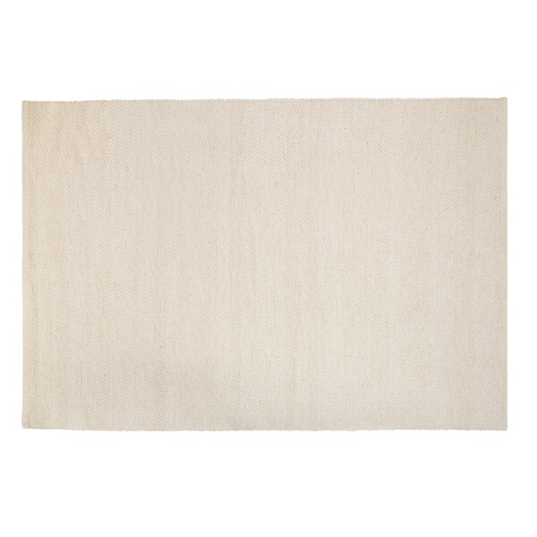 Tapete Indiano Retangular Zeland Lã e Algodão Off White Áreas Internas 3x4m Edantex