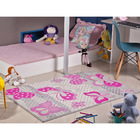 Tapete Infantil 1 00 X 1 50 Antiderrapante Quarto Cinza I-89