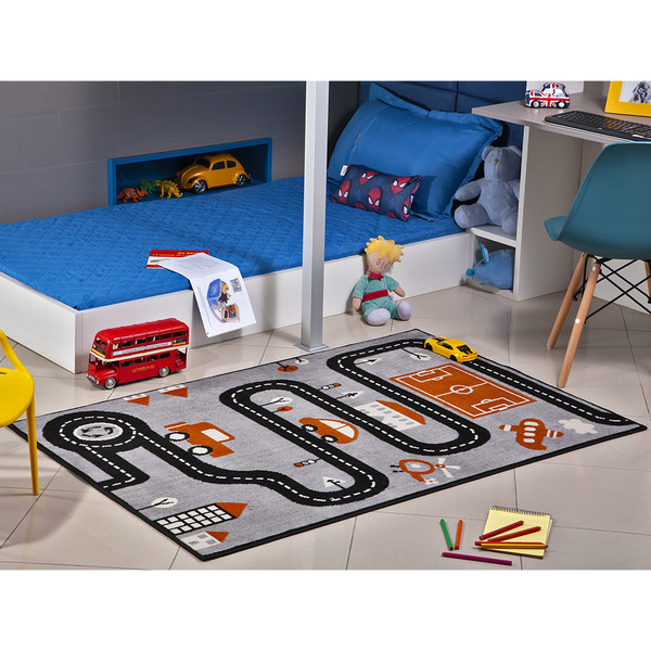 Tapete Infantil 1 00x1 50 Antiderrapante Quarto Preto I-91