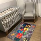 Tapete Infantil 95x130 Amarelinha Cinza