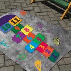 Tapete Infantil 95x130 Amarelinha Cinza