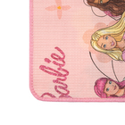 Tapete Infantil Retangular Barbie Fibra Sintética Rosa Interno 0,9x1,4m Jolitex