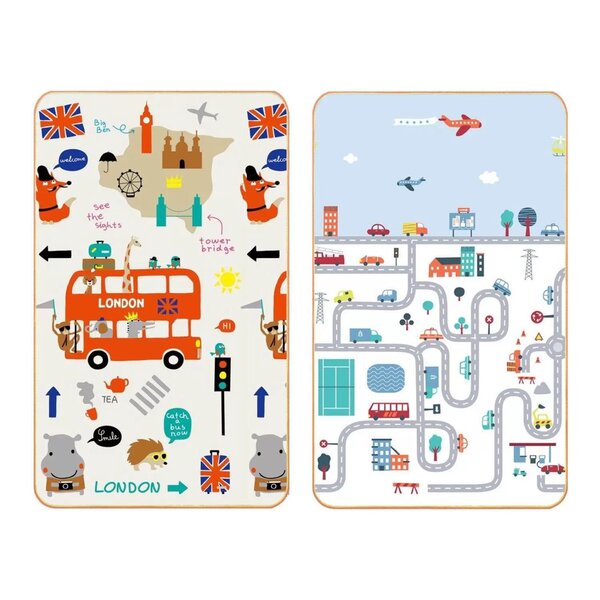 Tapete Infantil Dupla Face Recreio Impermeável 110x180cm - Jo