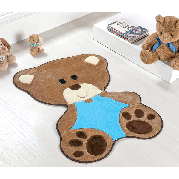 Tapete Infantil Menino Urso De Pelúcia 78cm X 54cm Antiderrap