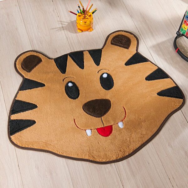 Tapete Infantil Premium Formato Tigre Caramelo 78cm X 66cm