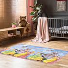 Tapete Infantil Retangular Princesa Fibra Sintética Multicolorido Interno 0,9x1m Jolitex