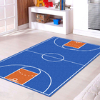 Tapete Infantil Quadra De Basquete Azul