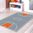 Tapete Infantil Quadra De Basquete Cinza