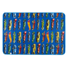 Tapete Infantil Retangular Recreio Hot Wheels Fibra Sintética Azul Interno e Externo 1,2x1,8m Jolitex Ternille