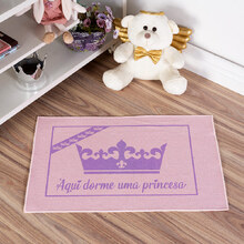 Tapete Infantil Rosa Princesa Lilás 45x70cm
