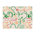 Tapete Infantil Safari Abstrato Retangular de Polipropileno Multicolorido Áreas Internas 1,50x2,00m