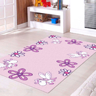 Tapete Infantil Unicórnios E Flores Rosas 60x120cm