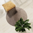 Tapete Liso Redondo Liss Poliéster Bege Interno 1,5x1,5m Jolitex