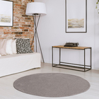 Tapete Liso Redondo Liss Poliéster Cinza Interno 1x1m Jolitex