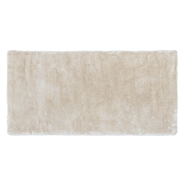 Tapete Liso Retangular Skin Poliéster Bege Interno 0,5x1m Via Star