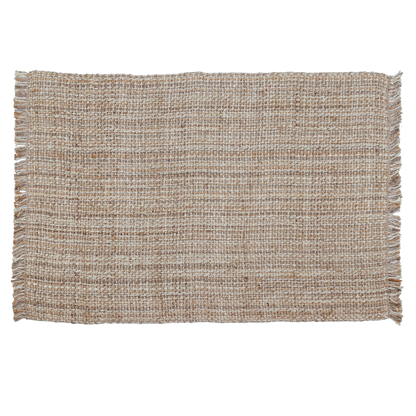 Tapete Listrado Retangular Juta Bege Áreas Internas 2x2,5m Via Star