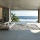 Tapete Listra Retangular Poliéster Bege e Prata 2,00x3,00cm Tapetes São Carlos