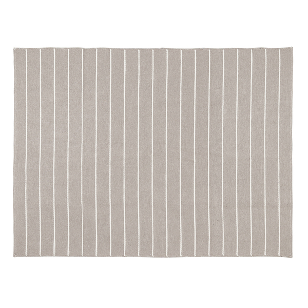 Tapete Listrado Retangular Via Star Algodão Bege Interno 2x2,5m