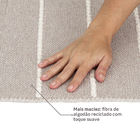 Tapete Listrado Retangular Via Star Algodão Bege Interno 2x2,5m