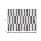 Tapete Listrado Retangular Via Star Algodão Bege e Preto Interno 1,5x2m