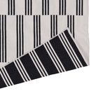 Tapete Listrado Retangular Via Star Algodão Bege e Preto Interno 1,5x2m