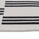 Tapete Listrado Retangular Via Star Algodão Bege e Preto Interno 1,5x2m
