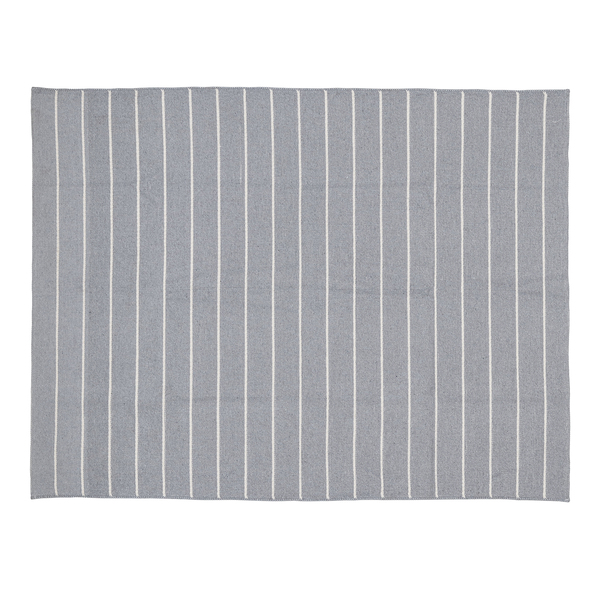 Tapete Listrado Retangular Via Star Algodão Cinza Interno 2x2,5m Portobello