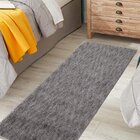 Tapete Lotus Grosso Pelo Baixo Antiderrapante  Cinza - 150cm