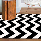 Tapete Matizado Chevrom Antiderrapante 100x140cm Preto E Bran