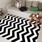 Tapete Matizado Chevrom Antiderrapante 140x200cm Preto E Bran