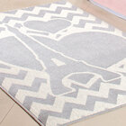 Tapete Menina Infantil Cinza Coração Antiderrapante 1,50m X 1