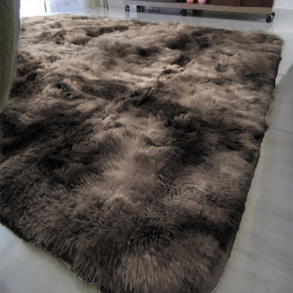 Tapete Mesclado Super Macio Com Pêlo Alto 200x240 Marrom Para