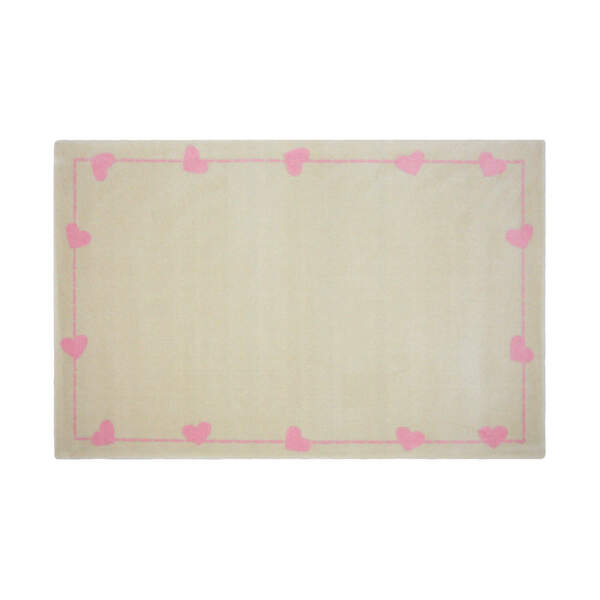 Tapete Moriah Doce Amor Bege E Rosa - 1,20 X 1,95 M