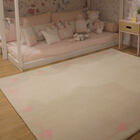 Tapete Moriah Doce Amor Bege E Rosa - 1,20 X 1,95 M