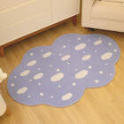 Tapete Moriah Infantil Formato Pingo De Nuvem Azul - 0,95 X 1