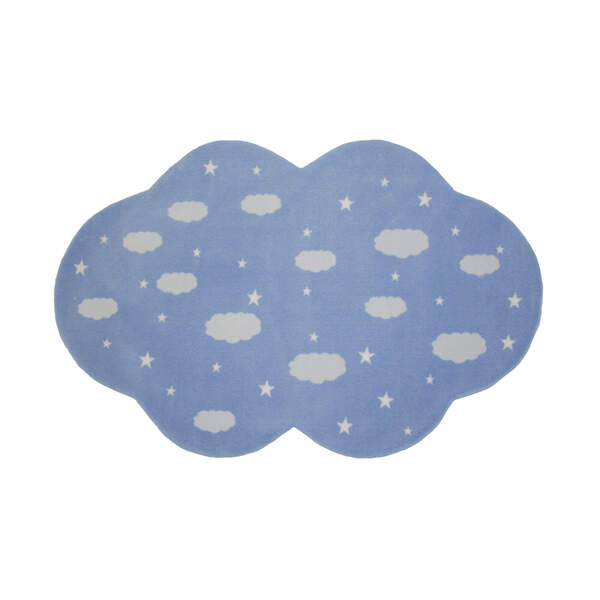 Tapete Moriah Infantil Formato Pingo De Nuvem Azul - 0,95 X 1
