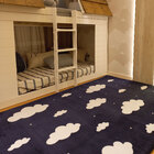 Tapete Moriah Infantil Nuvens Azul Marinho - 0,95 X 1,50 M