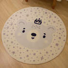Tapete Moriah Infantil Rei Urso Bege E Cinza - 1,50 Diam M