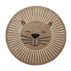 Tapete Moriah Infantil Rosto Leão - 1,20 Diam M