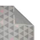 Tapete Moriah Triângulos Rosa E Cinza - 0,95 X 1,50 M