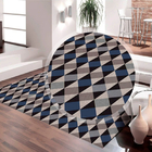 Tapete Mosaico Argyle Antiderrapante 140x200 Cinza Casa Dona