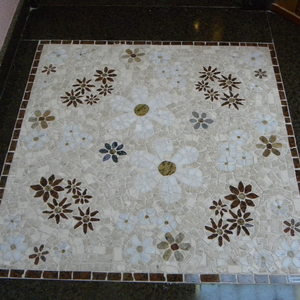 tapete mosaico piso jardim florido r102 90 cm
