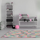 Tapete Mosaico Triangulos Rosa Casa Dona Antiderrapante 100 X