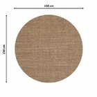 Tapete Natural Redondo Sisal (150x150cm) Kapa