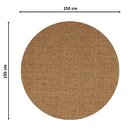 Tapete Natural Redondo Sisal (150x150cm) Mesclado