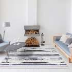 Tapete Nilo 03 2,50x3,00 - Azul E Bege - Edantex